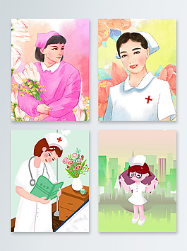 温馨手绘护士节海报