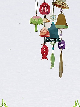 中国风创意铃铛立夏节气背景设计