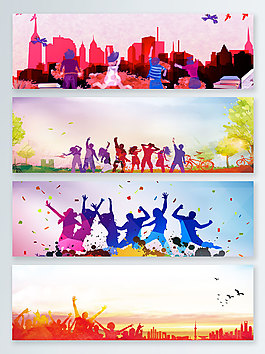 狂欢五四青年节banner背景图