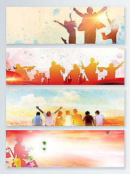 五四青年节黄色banner背景