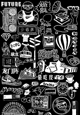 线条创意重庆火锅插画