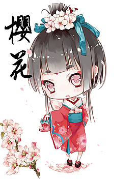 日系和风樱花花仙子元素