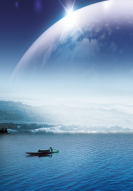 唯美碧海蓝天海报背景设计6款彩色船舶设计矢量素材4款蓝色世界环境日