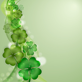 手绘唯美四叶草背景