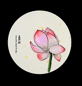 清新荷花图案立夏节日元素