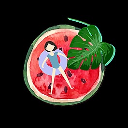 夏日气息西瓜立夏节日元素