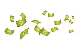 手绘金钱纷飞元素