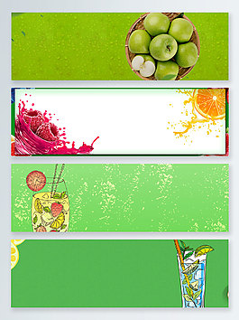 绿色清凉夏季食品banner背景