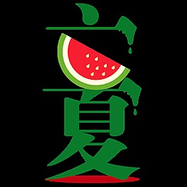 清新可爱西瓜立夏艺术字体