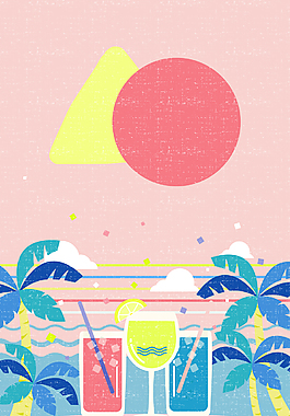激情夏日沙滩旅游背景
