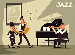 jazz音乐背景派对矢量素材下载