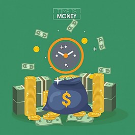 金钱绿色背景ai矢量素材下载