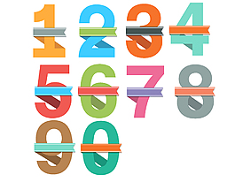 卡通数学数字矢量元素