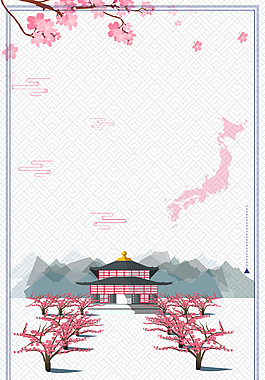 清新简约日本印象旅游背景