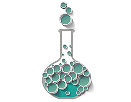 卡通实验瓶子水泡矢量元素