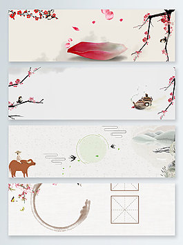 中国风复古夏季上新banner背景