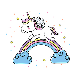 梦幻可爱独角兽装饰元素