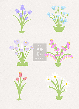 春季花卉花朵矢量素材