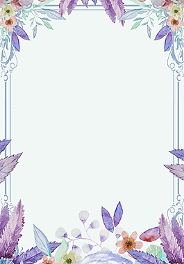 手绘紫色植物背景