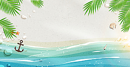 夏天沙滩背景模板