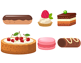 矢量蛋糕生日元素