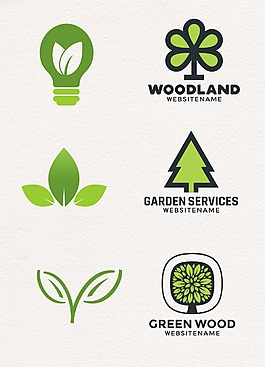 扁平化创意设计绿色图案