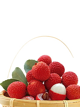 新鲜荔枝海报背景设计