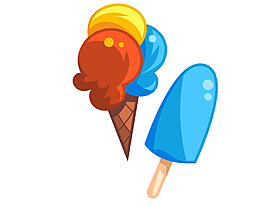 手绘冰淇淋元素