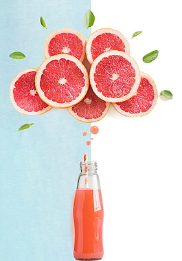 红色橙汁饮料海报背景设计