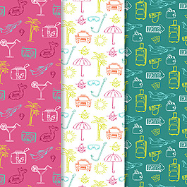 手绘时尚夏天背景