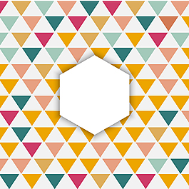 卡通彩色三角形彩旗菱形广告背景