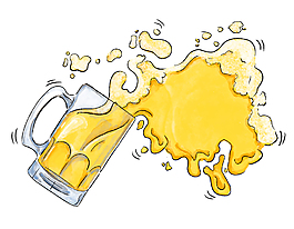 简约黄色啤酒元素