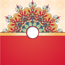 喜庆富贵花纹矢量背景