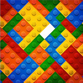 卡通积木模型矢量背景