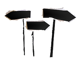 卡通简约黑色箭头指示牌矢量元素