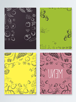 简笔画农产品果蔬广告背景