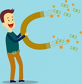 商业吸铁石金钱贸易ai矢量素材下载