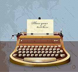 古典打字机ai矢量素材下载