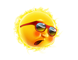 手绘戴眼镜的太阳公公