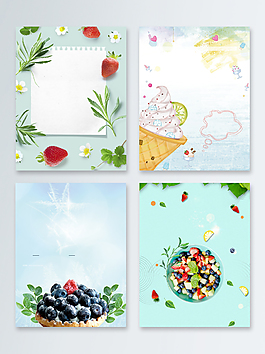 清凉夏季食品促销广告背景