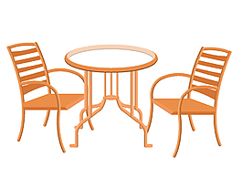卡通桌子椅子矢量元素