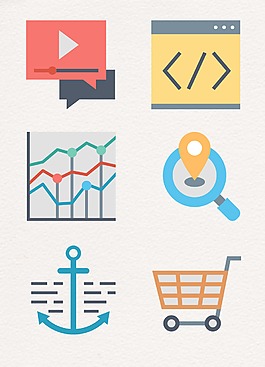 彩色卡通简约小图标