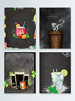 饮品黑色冷饮夏季上新广告背景