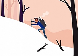 雪地户外探险ai矢量素材下载