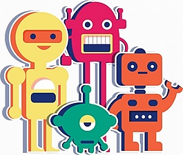 机器人几何图标ai矢量素材下载