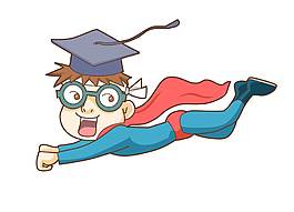 卡通超人毕业生png元素