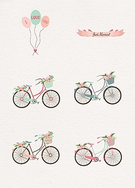 小清新设计自行车图案