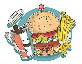 卡通丰富营养甜点元素图