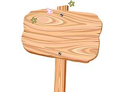 卡通木质指示牌png元素