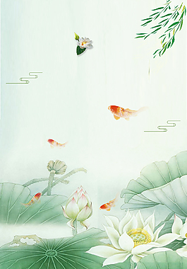绿色水墨古典背景